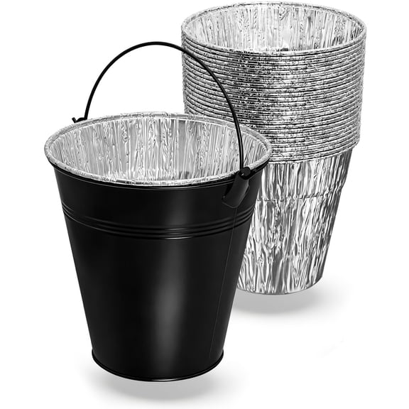 Matchwaves Grease Bucket BAC608 with 15 Pack Drip Bucket Liners for Traeger Grease & Ash Keg, Large Drip Tray & Drip Pan Liners Replacement for Traeger, Pit Boss, Z Grills & Oklahoma Joe’s