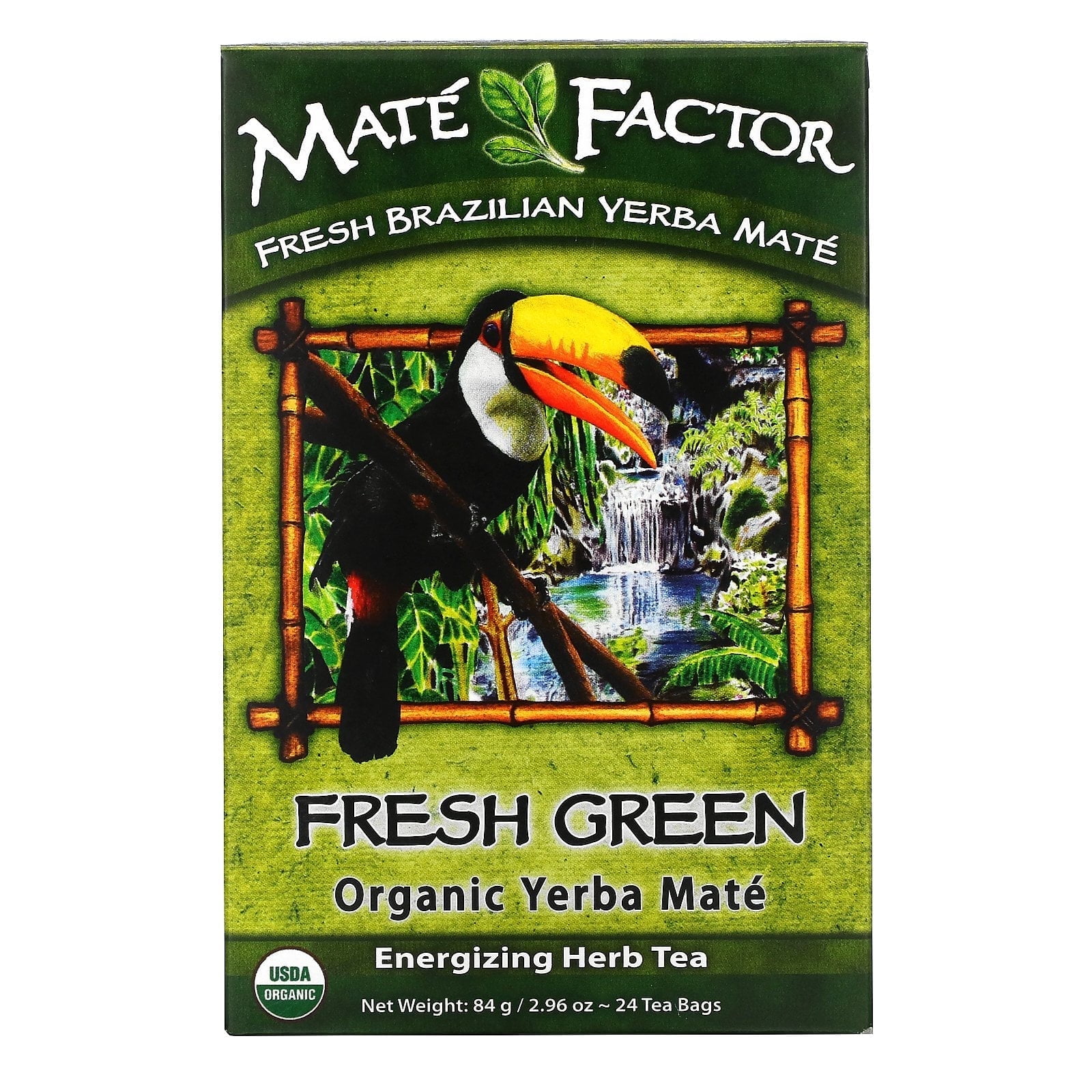 Mate Factor, Organic Yerba Mate, Fresh Green, 24 Tea Bags, 2.96 oz Pack of 4