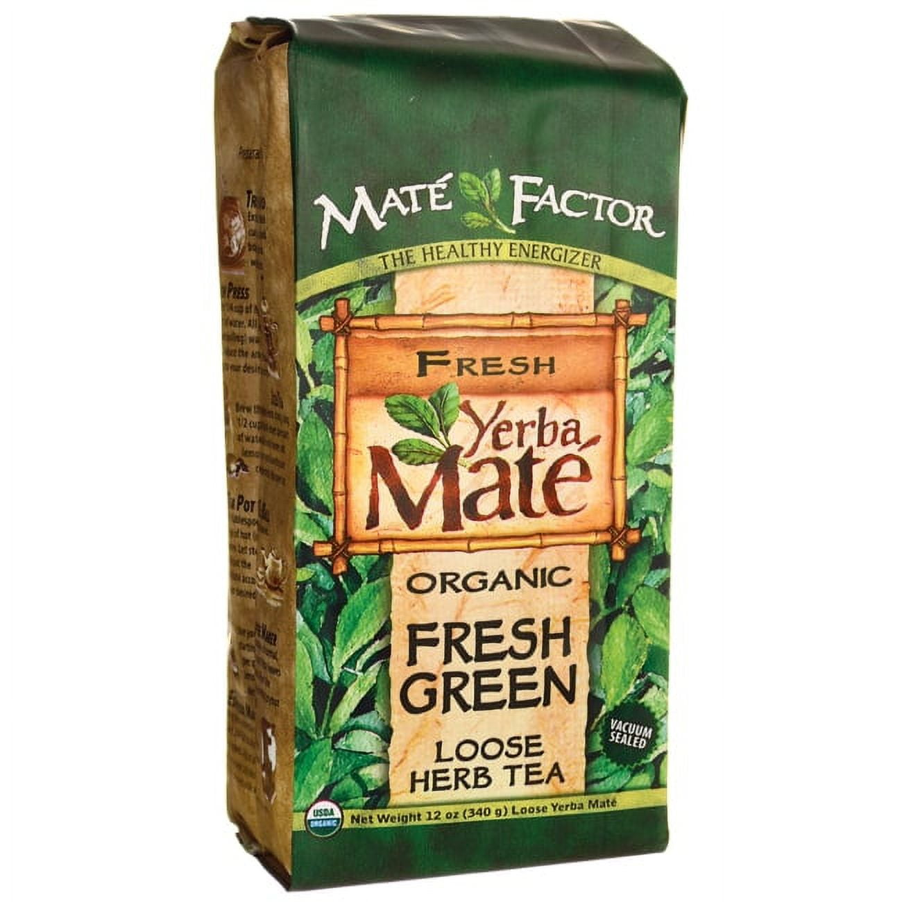Mate Factor Organic Yerba Mate Loose Tea - Fresh Green 12 oz Pkg 