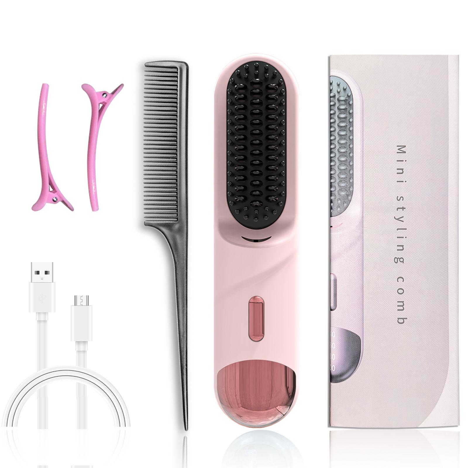 Mate-M1 Wireless Rechargeable Ionic Hair Straightening Comb with ...