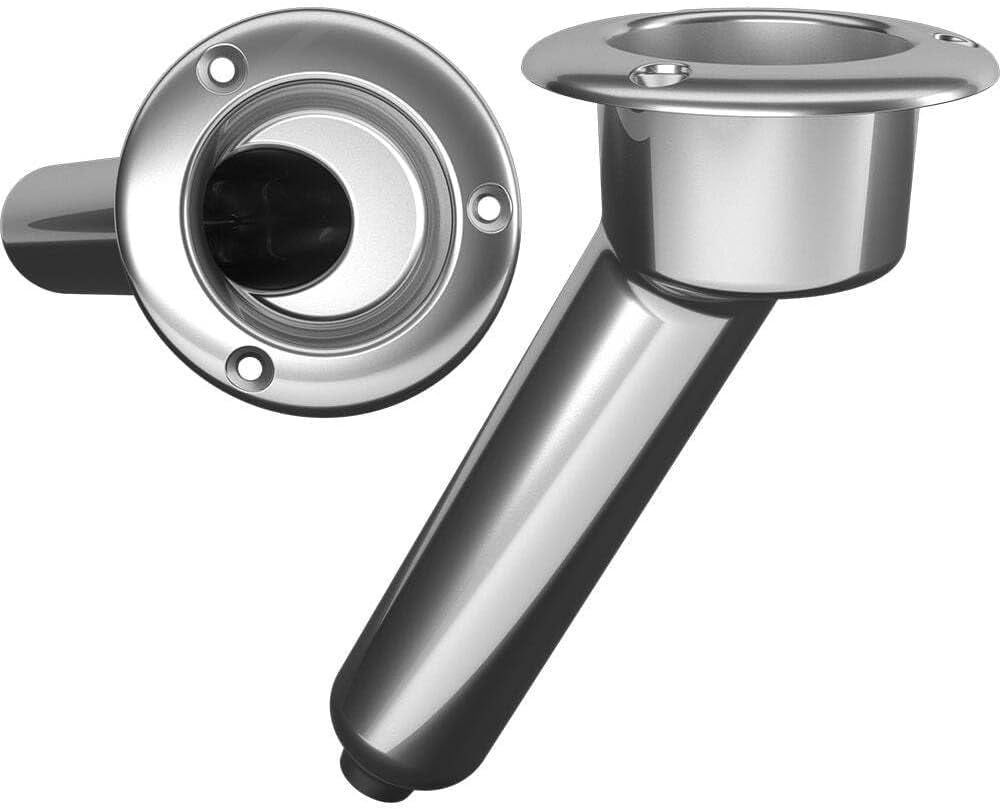 Mate Series Stainless Steel 15&deg; Rod & Cup Holder - Drain - Oval Top main image 0
