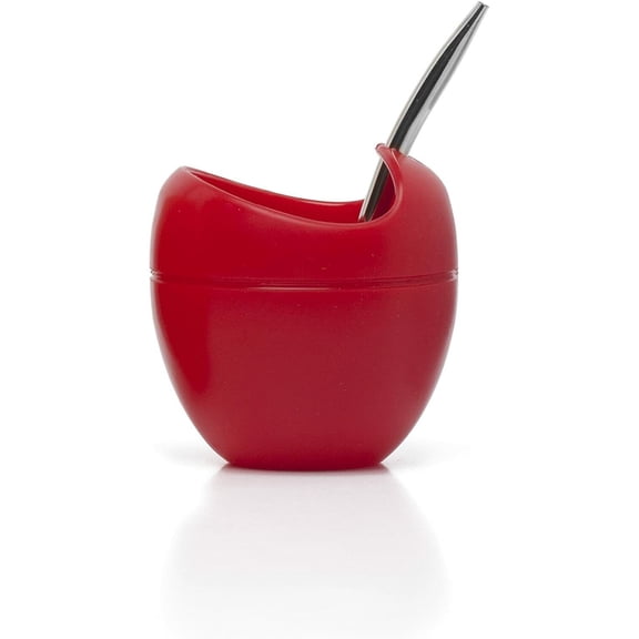Mate - Silicone Yerba Mate Gourd Cup with Bombilla (Red.) PACK OF 2