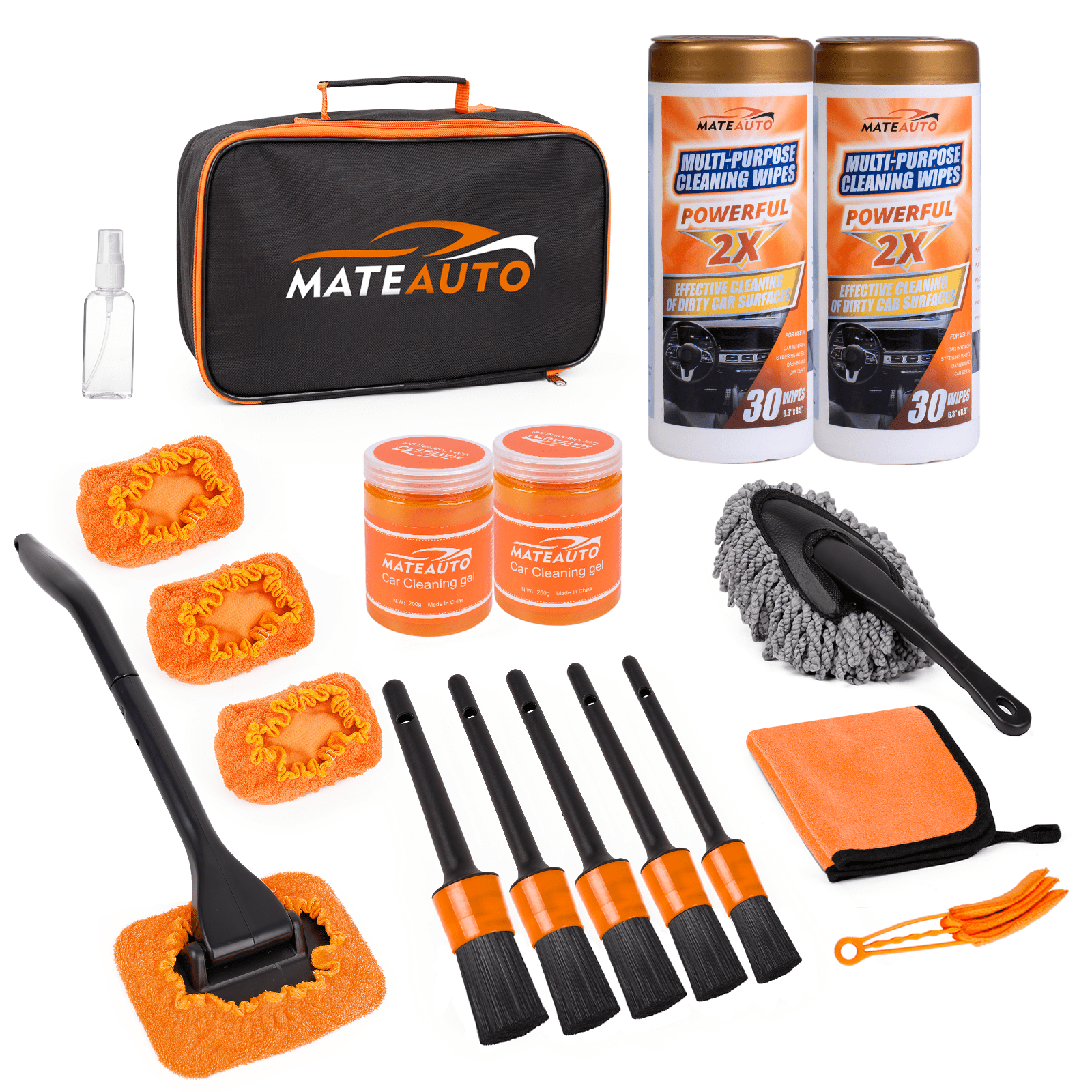 MateAuto Interior Car Cleaning Kit,19PCS Car Cleaning Wipes Interior