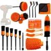 Mateauto Car Detailing Brush Set,20PCS Drill Brush Set,Car Interior Detailing Kit & Car Wash Kit with Boar Hair Detail Brush and Cleaning Gel for Wheel,Dashboard,Air Vent,Leather and Exterior