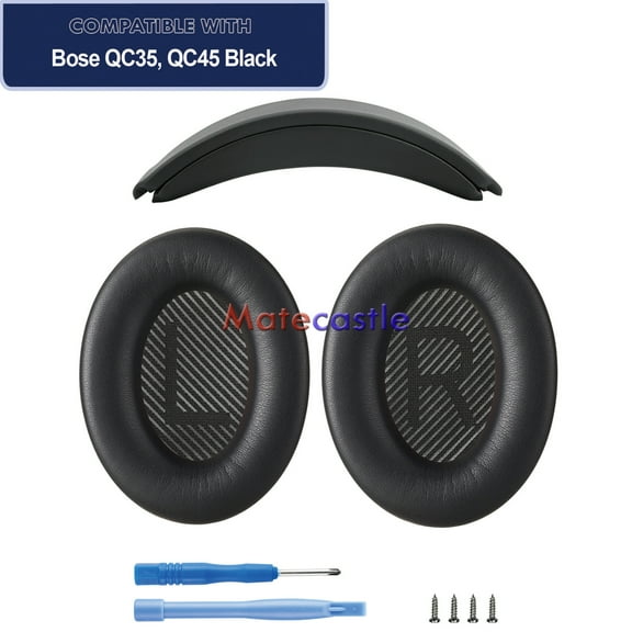 Matecastle Ear Pads Cushions and Headband Combo Pack, Replacement Kit for Bose QuietComfort 35 (QC35), QuietComfort 45 (QC45), QuietComfort 2023 (QC2023) Over-Ear Headphones