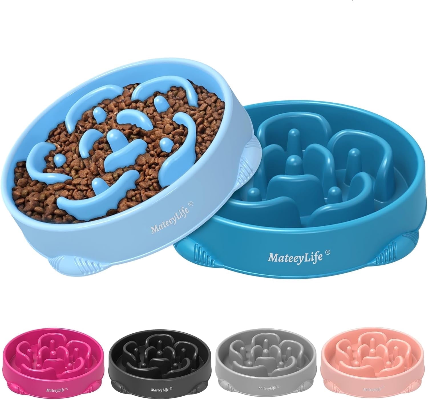 MateeyLife, Dog Bowls, Slow Feeder Maze, 4 Cup, Blue - Walmart.com