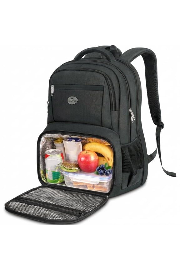 17inch Laptop Backpack with Lunch Box for Adults, TSA-Friendly, Water-Resistant Laptop Bag for Travel, Work, Hiking