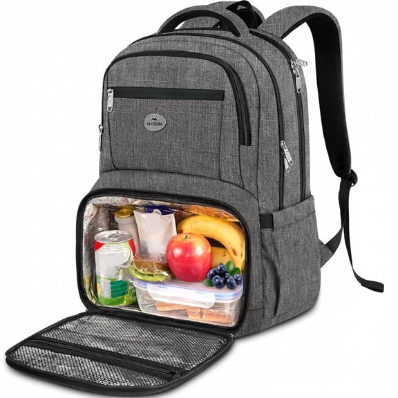 Matein 17in Work Backpack Airline Approved Waterproof Travel Backpack with Lunch Compartment for Men Women, Gray