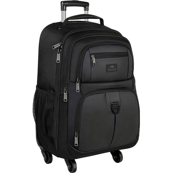 4-Wheel Rolling Backpack 17" - Waterproof Wheeled Travel Bag for Men Women, Airline Approved Carry-On