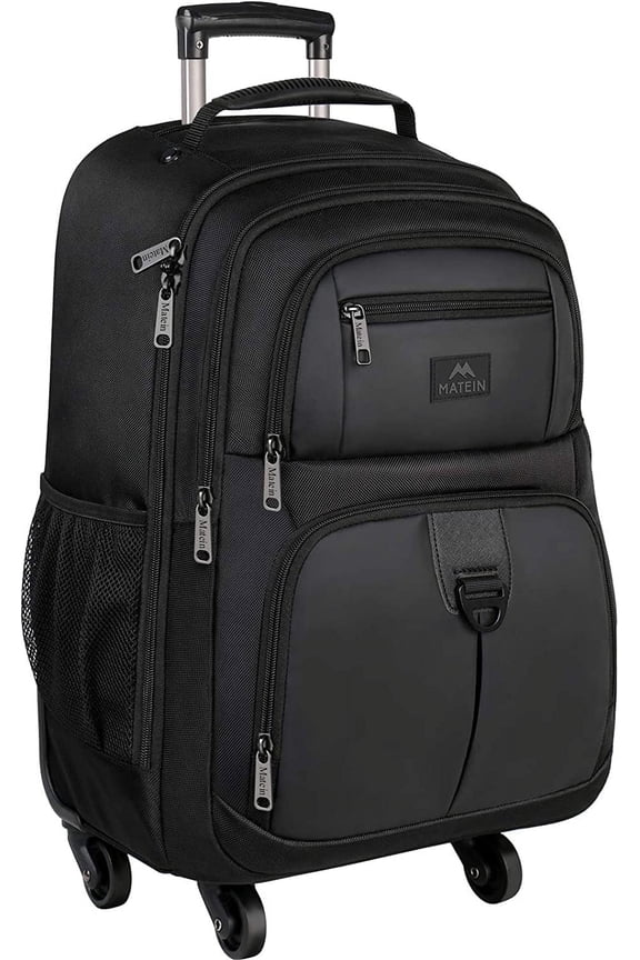 4-Wheel Rolling Backpack 17" - Waterproof Wheeled Travel Bag for Men Women, Airline Approved Carry-On