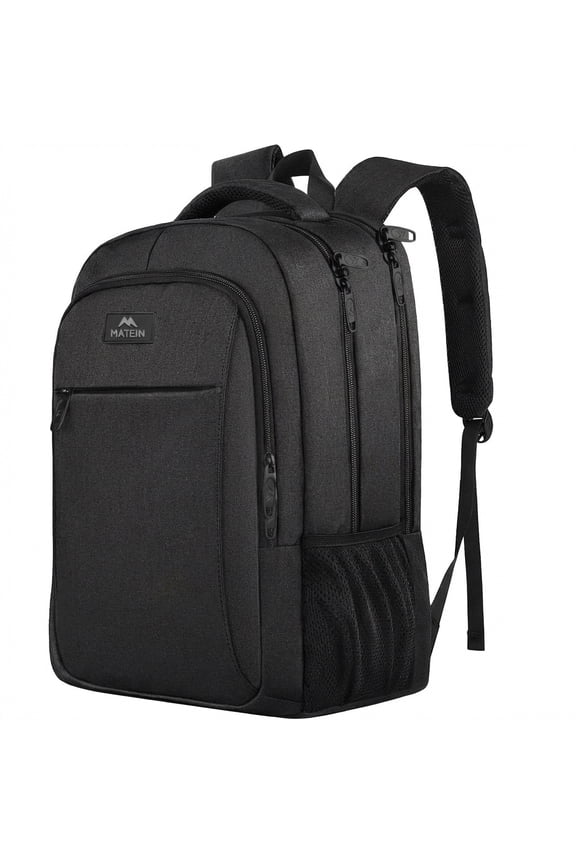 Business Laptop Backpack, 17" Water-Resistant Computer Bag for Work, College, Men & Women, Black