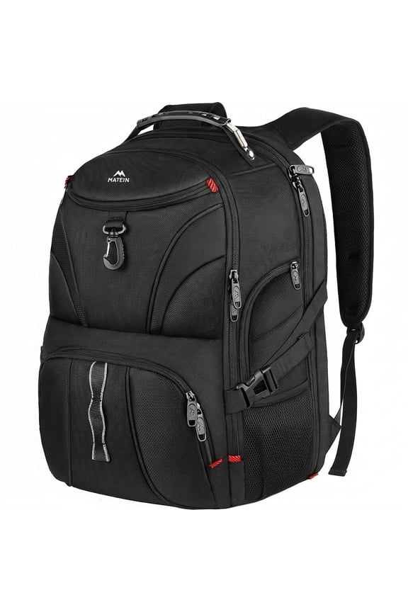 Laptop Backpack for Men, 45L Water Resistant Travel Backpacks Fits for 17 inch Notebook, Black