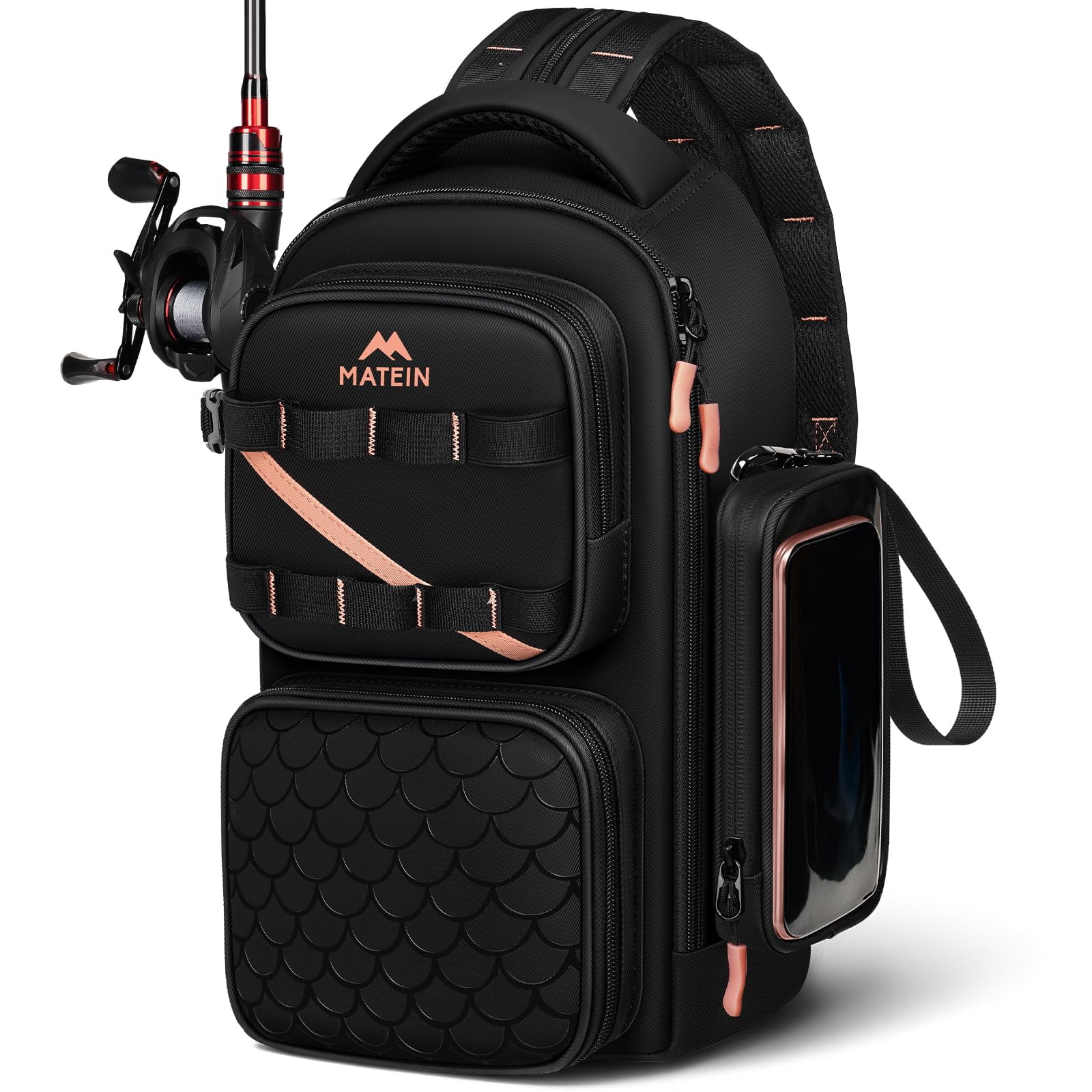 Lure Rucksack Matein Fishing Sling Bag, Waterproof 3600 Tackle Fishing Backpack with ...