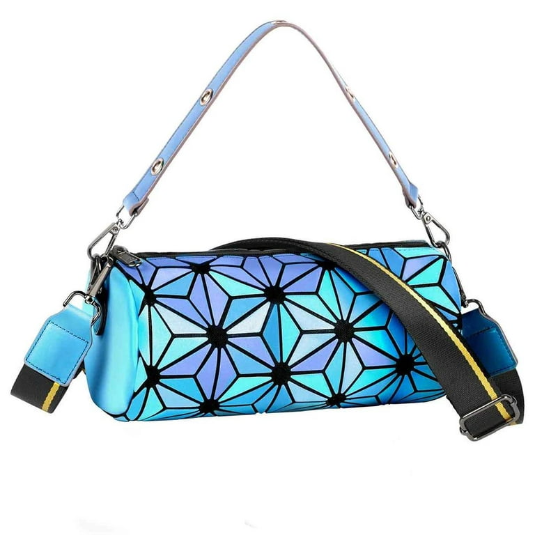Geometric Luminous Purses and Handbags for Women Holographic Reflective  Crossbody Bag Wallet 