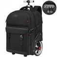 thumbnail image 1 of Matein Rolling Travel Backpack for Adults, 17 inch Laptop Backpack with Wheels with Combination Lock, Black, 1 of 8