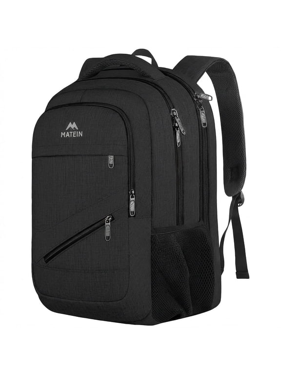 Travel Backpacks for Men Women, TSA Approved Carry on Work Backpack with Trolley Sleeve and Anti Theft Pocket, 30L Capacity, Black