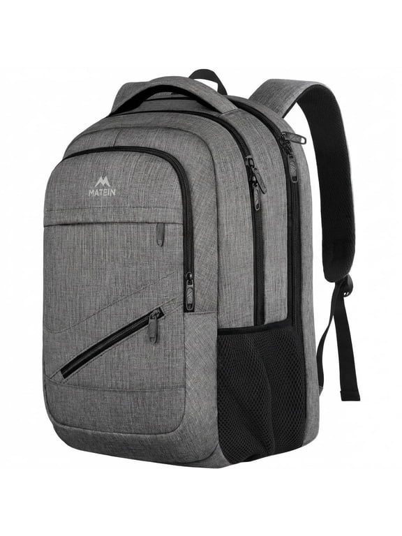 Travel Backpacks for Adults, TSA Approved Carry on Work Backpack with Trolley Sleeve and Anti Theft Pocket, 30L Capacity, Gray