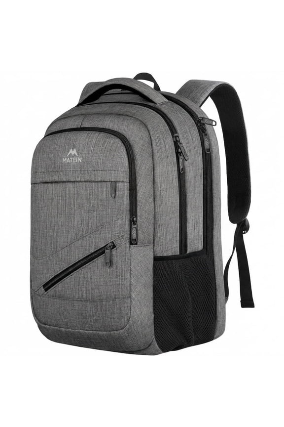 Travel Backpacks for Adults, TSA Approved Carry on Work Backpack with Trolley Sleeve and Anti Theft Pocket, 30L Capacity, Gray