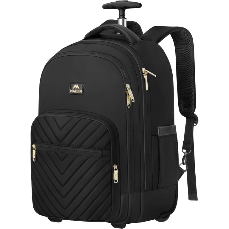 Matein Wheeled Backpack for Women - 17" Waterproof Laptop Bag, Business Travel Carry-On (Black) Matein Wheeled Backpack for Women - 17" Waterproof Laptop Bag, Business Travel Carry-On (Black)