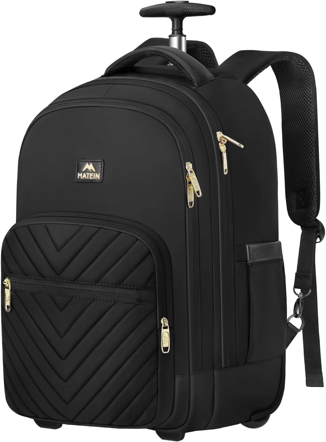 Matein Waterproof Rolling Backpack for Women, 17-Inch Laptop