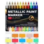 Matellic 12 Colors Nail Art Markers  Metal Highlighter Waterproof Car Modeling Drawing Painting Liner DIY