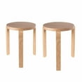 thumbnail image 1 of Mateo Round Backless Stacking Stools - Set of 2 - Blonde Oak, 1 of 5