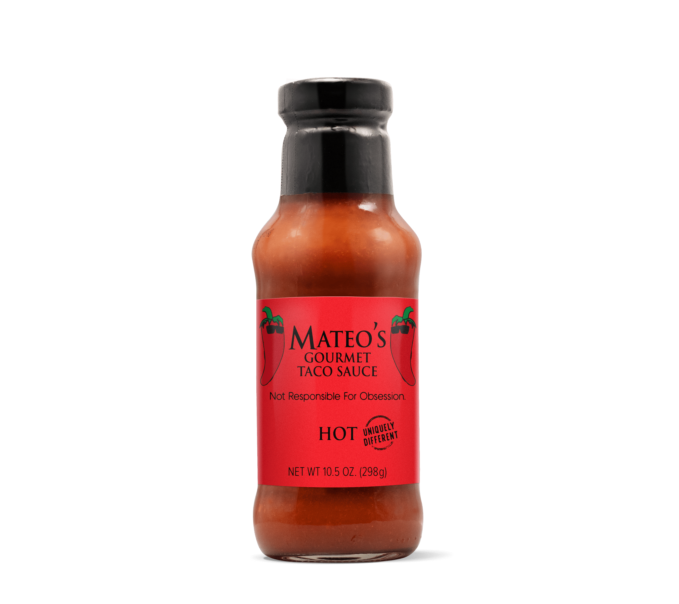 Mateo's Gourmet All Natural Hot Taco Sauce, 10.5 Ounce Bottle