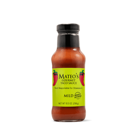 Mateo's Gourmet All Natural Mild Taco Sauce, 10.5 oz Bottle, Shelf Stable