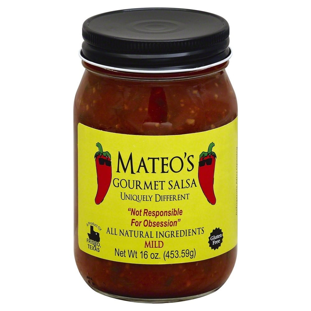 Mateo's Gourmet Salsa, Mild Heat, 16 oz, Glass Jar