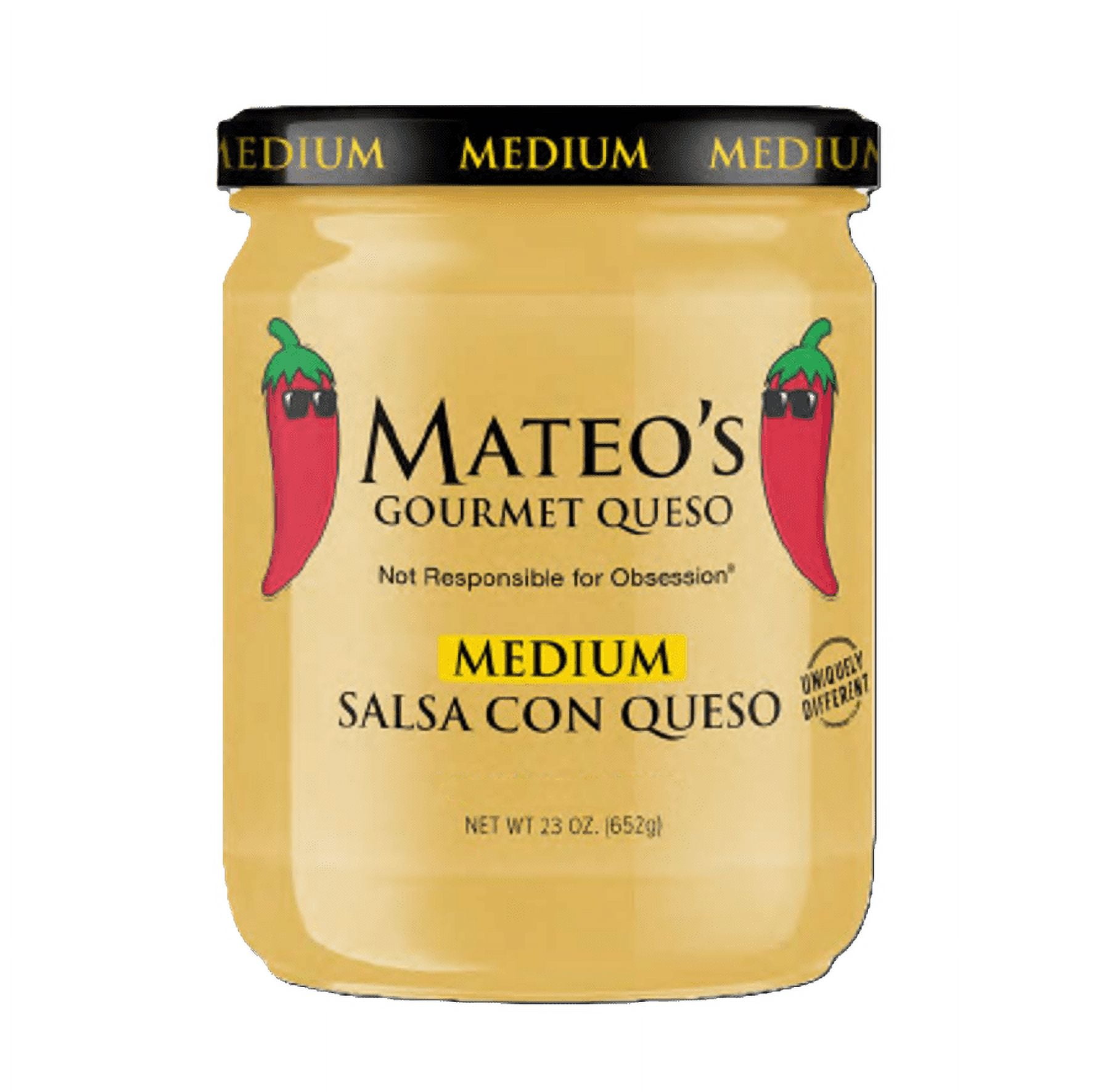 Mateo's Gourmet Salsa con Queso, Medium Heat, 15oz Glass Jar