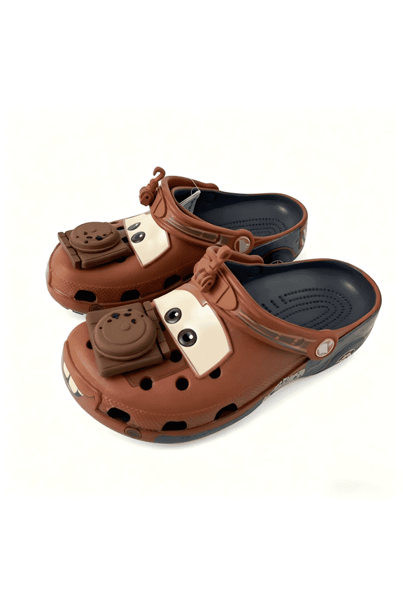 Mater Tow Truck Men And Women Clogs Shoes Cute Cartoon Slip On Garden Clogs Shoes Toddlers Slippers Sandals Soft Sole Shower Slides