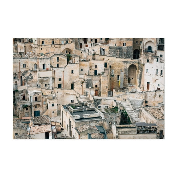 Over Matera 02 - Matera Basilicata Italy Photography Architecture City Rustic Travel Poster Scenic Vintage Street Photography Unframed Wall Art Print 40 x 60 inches