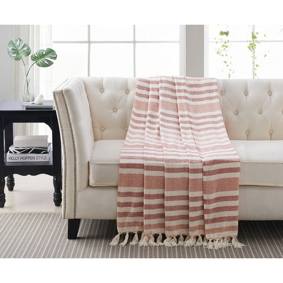 Harper Loft Matera Chenille Stripe Throw Natural