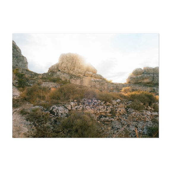 Matera Hills II - by travelmonti - Matera Basilicata Italy Photography Landscape Nature Sunset Scenic Mountain Desert Rural Unframed Wall Art Print 4 x 6 inches