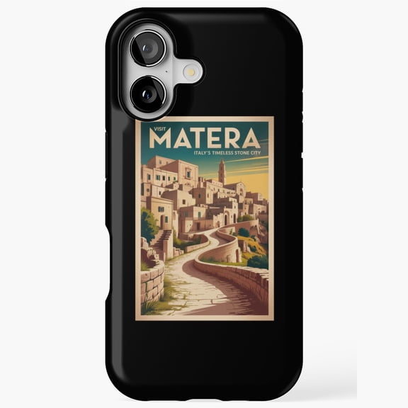 Matera Italy Timeless Stone City Artwork iPhone Case 17 16 15 14 13 12 11 Pro Max