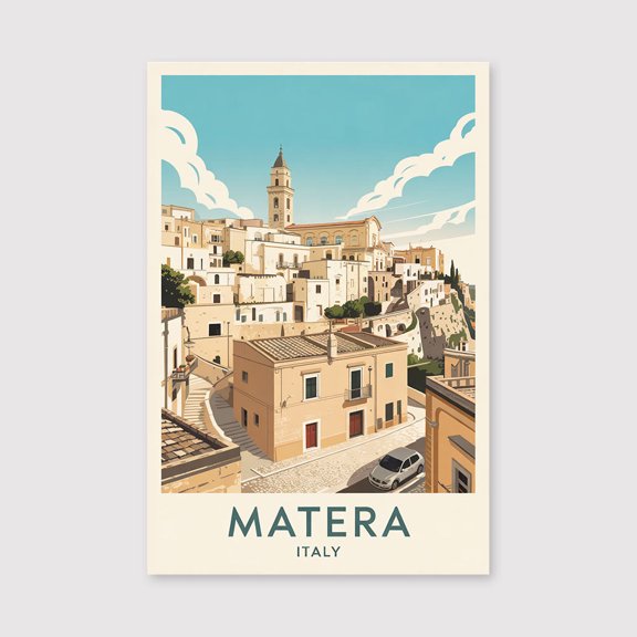 Matera Travel Print Canvas Wall Art, Matera Wall Hanging Home decor Matera Canvas Art, Italy Art Canvas Matera Print Canvas Matera Travel Canvas Art,-1WN3554