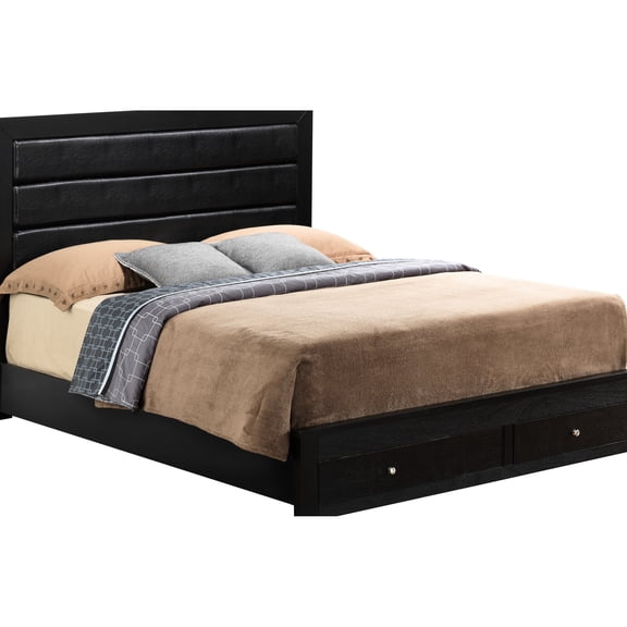 Material Black Full Bed With Storage - 81.26 In. Depth For Extra Room Size Length A Comfy Sleep