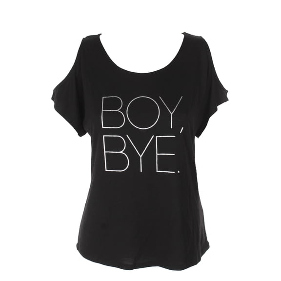 Material Girl Active Juniors Cold Shoulder T-Shirt Black Noir S