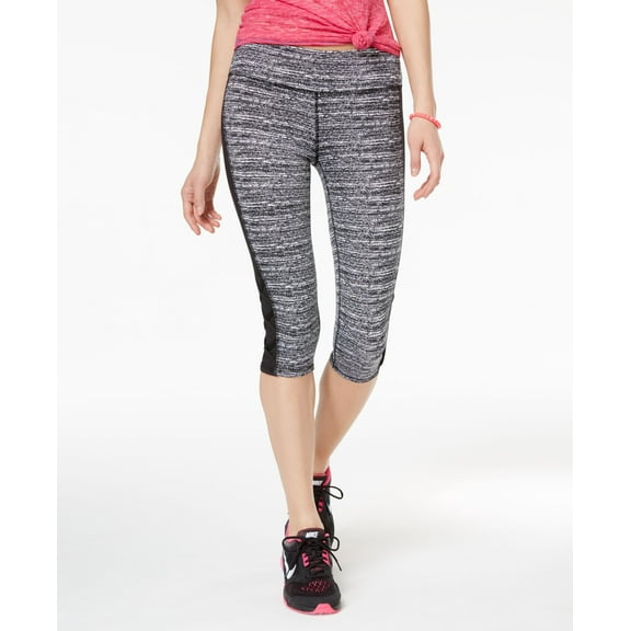 Material Girl Active Juniors Cropped Yoga Leggings Noir Spacedye 2XS