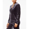 thumbnail image 1 of Material Girl Active Juniors Hooded Velour Jacket Heather Charcoal M, 1 of 1
