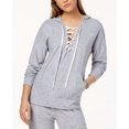 thumbnail image 1 of Material Girl Active Juniors Lace Up Baby Terry Hoodie Neo Silver S, 1 of 1