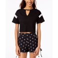 thumbnail image 1 of Material Girl Active Juniors' Lace-Up Crop Top (Black, L), 1 of 1
