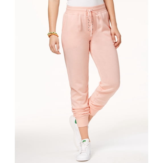 Material Girl Active Juniors Lace Up Sweatpants Pure Pink XL
