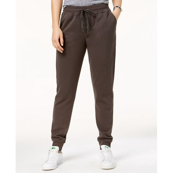 Material Girl Active Juniors Lace Up Sweatpants Wood Bark 2XL