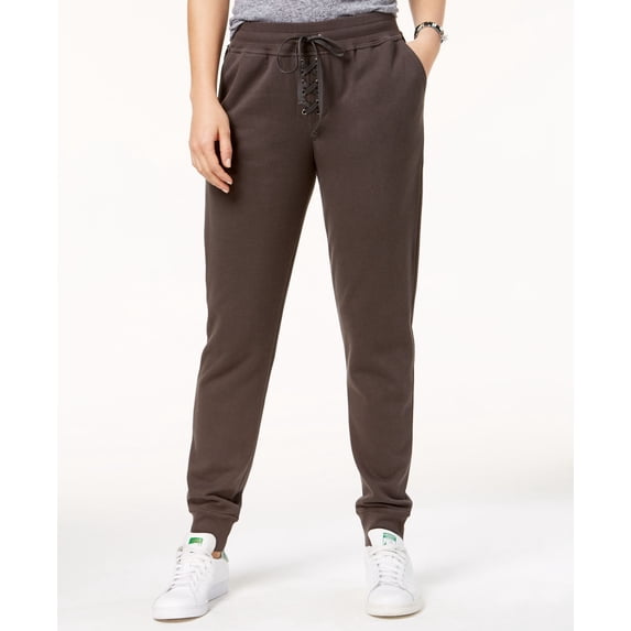 Material Girl Active Juniors Lace Up Sweatpants Wood Bark 2XL