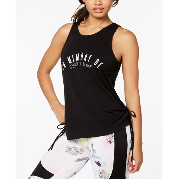 Material Girl Active Juniors Lace Up Tank Top Noir M