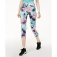 thumbnail image 1 of Material Girl Active Juniors Printed Cropped Leggings Blue Palm XS, 1 of 1