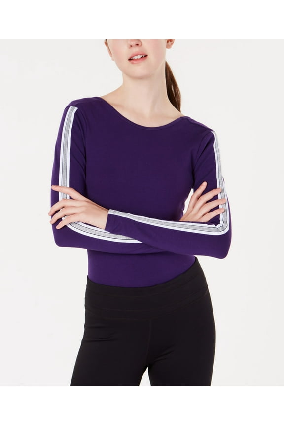 Active Juniors Sporty Striped Bodysuit Acai L