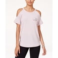 thumbnail image 1 of Material Girl Juniors Babygirl Graphic Cold Shoulder Top Shimmer Pink XL, 1 of 1