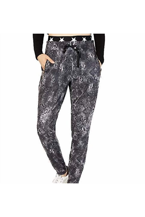 Juniors' Banded Graphic Jogger Pants (Snake Skin, L)